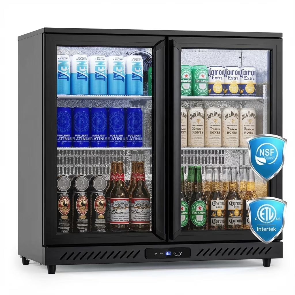 OUTBID 36" Beverage Refrigerator, 7.4 Cu.Ft Commercial Back Bar Cooler, Dual-Pane Glass, ETL & NSF Approved