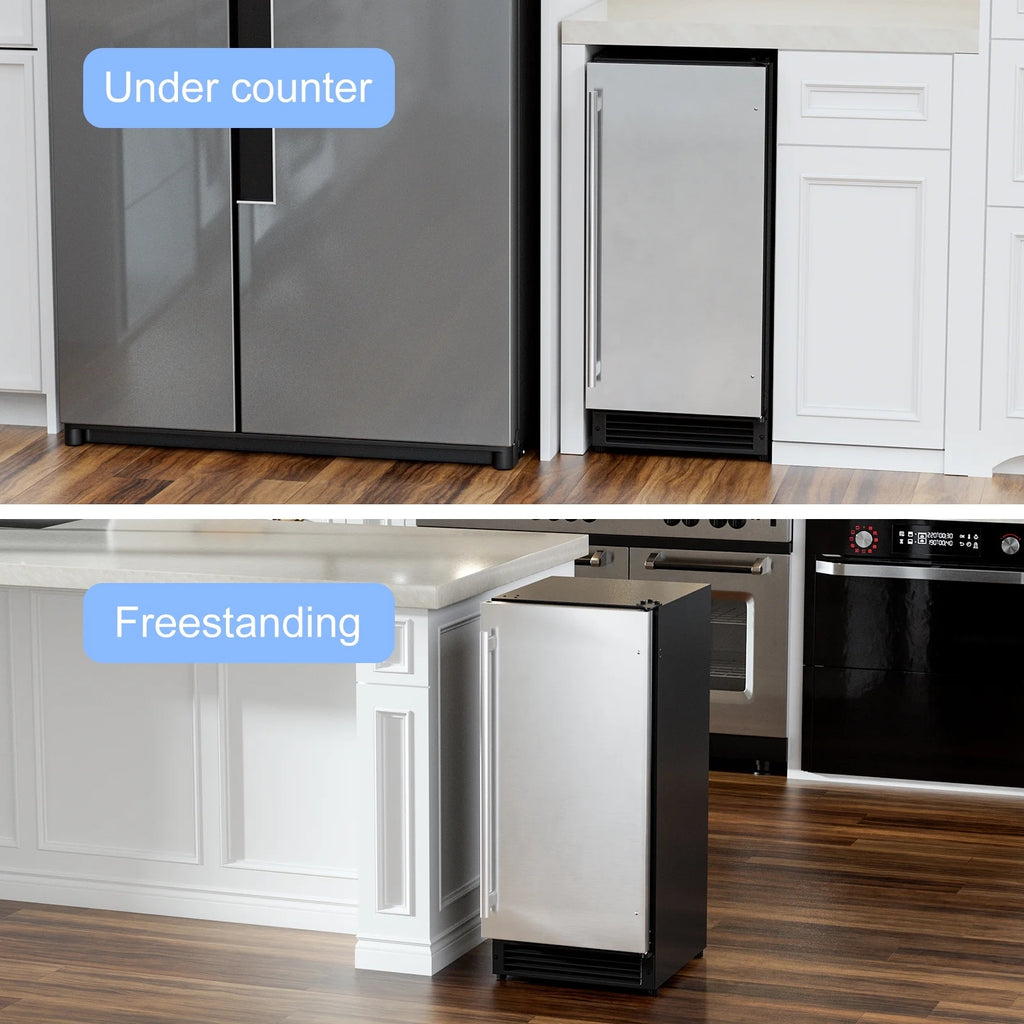 OUTBID 15" Built-in Crescent Ice Maker, No Drain Required, Under Counter Ice Machine for Kitchen, ETL Certification