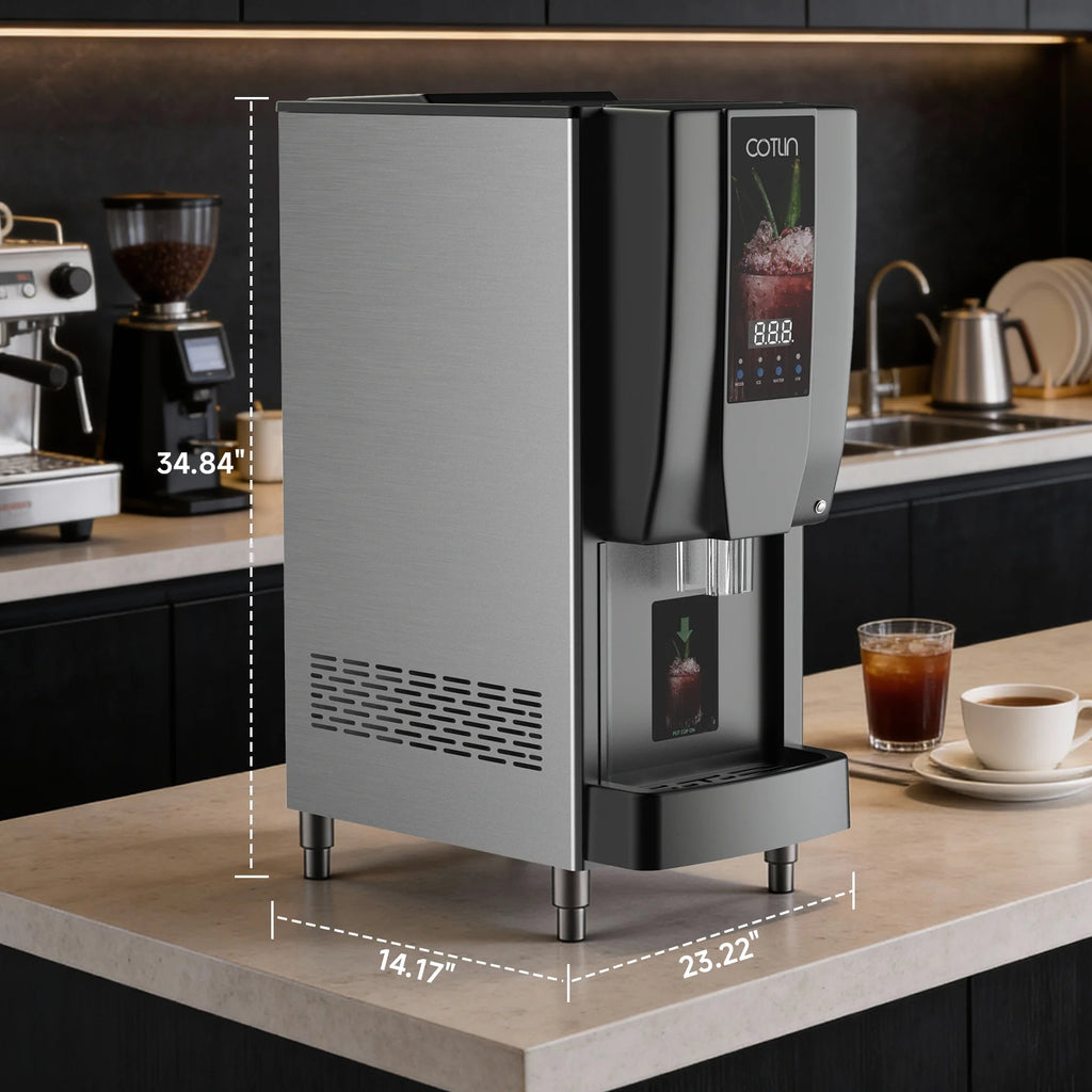 OUTBID Nugget Ice Maker, 250Lbs/Day, 4-5 Minute Ice, 3-in-1 Auto-Cleaning, Stainless Steel Commercial Countertop