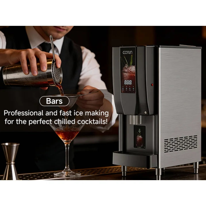 OUTBID Nugget Ice Maker, 250Lbs/Day, 4-5 Minute Ice, 3-in-1 Auto-Cleaning, Stainless Steel Commercial Countertop