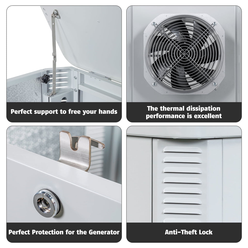 HUDSON Generator Box SD Aluminum Silence Box for Generator,Generator Cover for Accommodates the Maximum Size of the Unit:39.4”x32”x31.7”